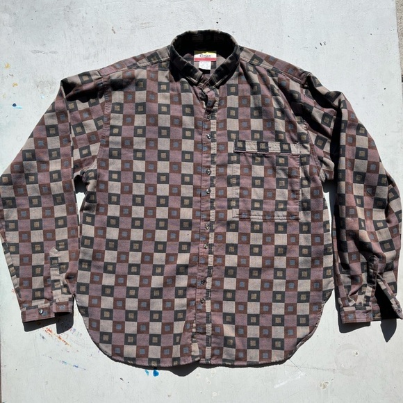 Men's VINTAGE Colter Shirt Multicolor Plaid M Checkered Korea Grunge 70s Hipster